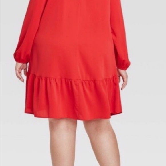 Ava & Viv Red Swing Dress XXL Plus Size | Long Sleeve | Like New - Picture 2 of 2